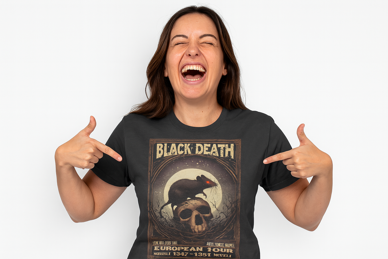 Camiseta gótica estilo alternativo Black Death – regalos divertidos