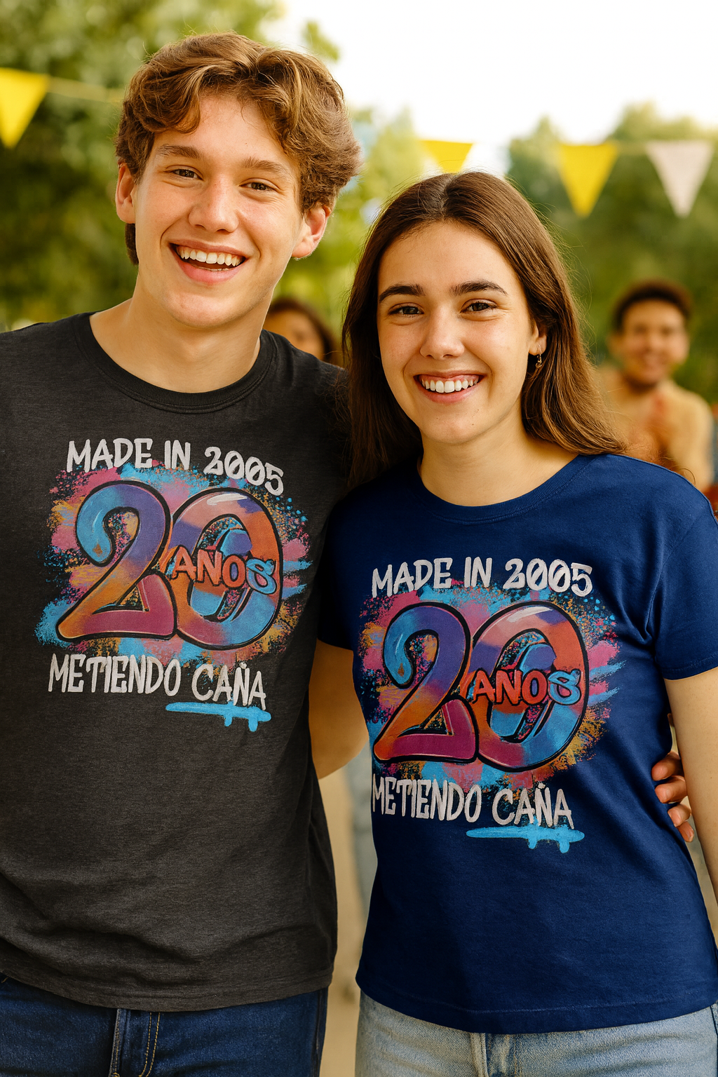 camisetas de cumpleaños 20 años edición 2005 metiendo caña