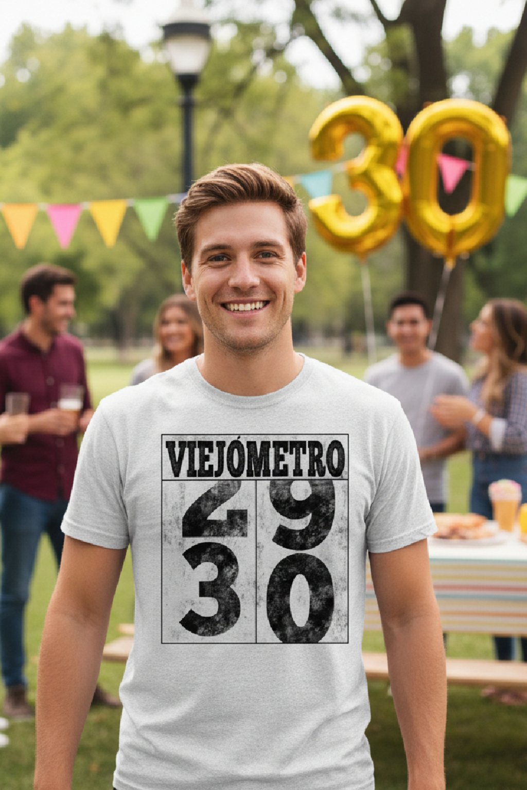 camiseta de cumpleaños graciosa viejómetro 30 años hombre y mujer