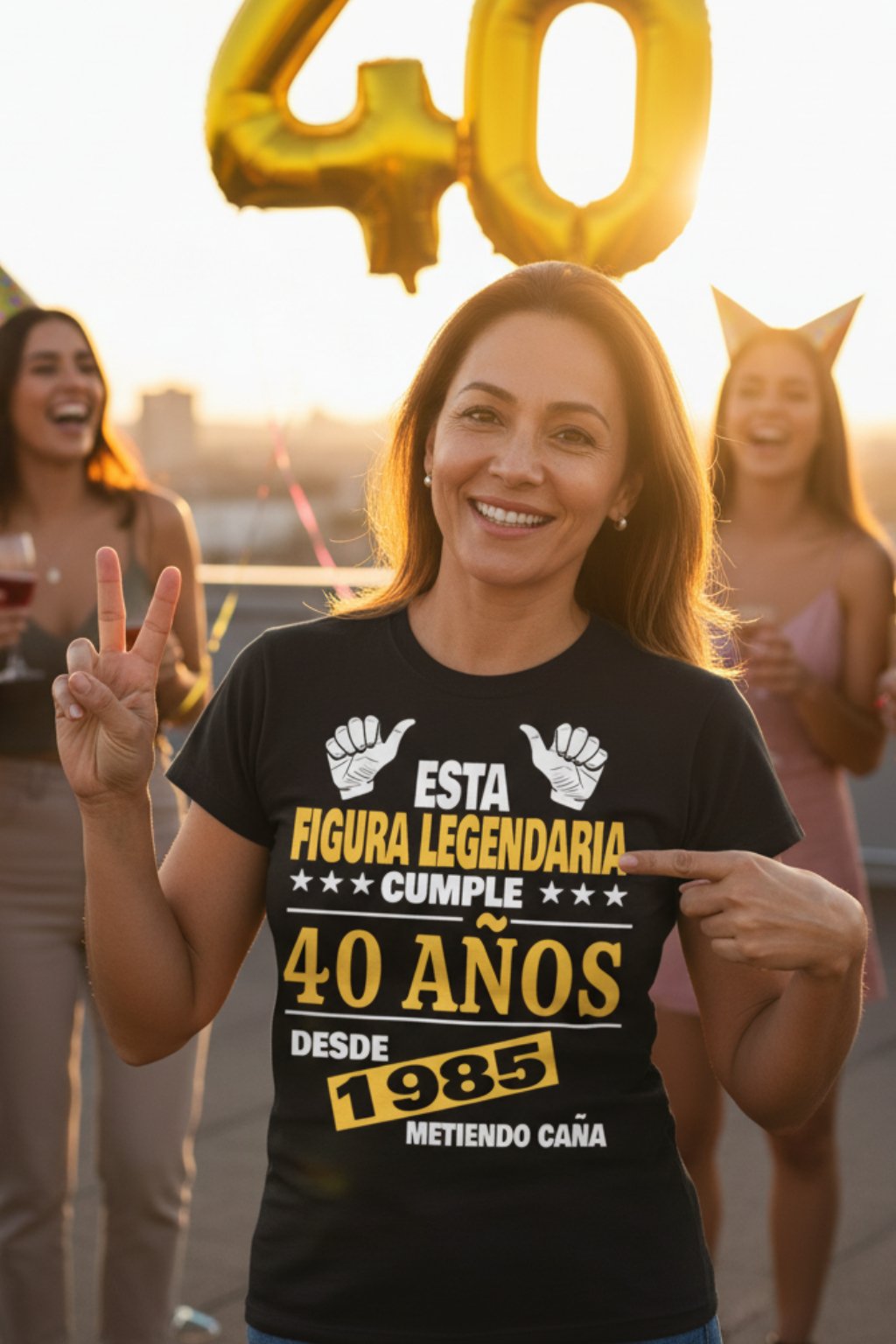 camiseta de cumpleaños 40 años figura legendaria desde 1985 para mujer