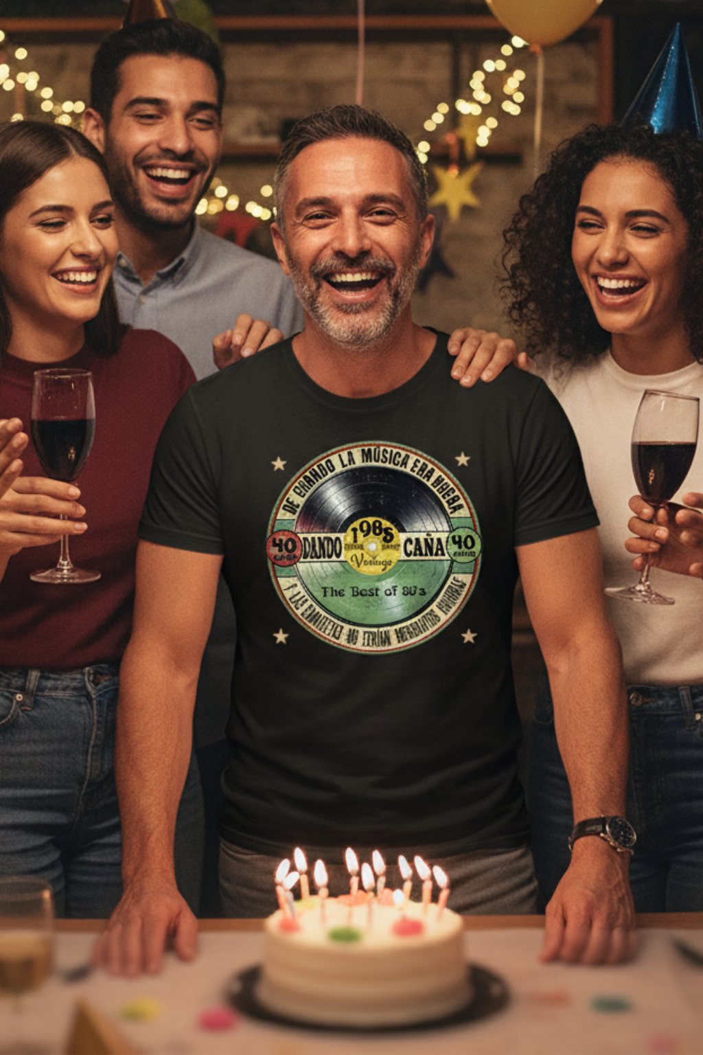 camiseta de cumpleaños 40 años graciosa con diseño circular desde 1985