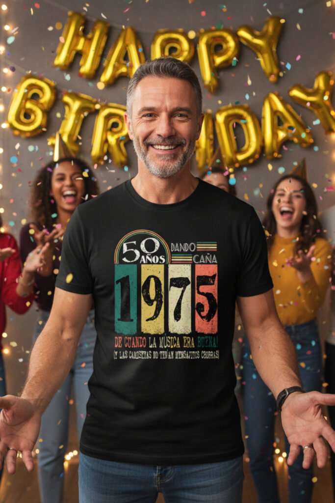 camiseta de cumpleaños 50 años graciosa 1975 fiesta retro