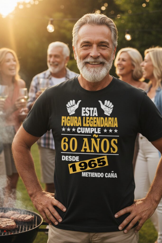 camiseta de cumpleaños 60 años figura legendaria desde 1965 hombre