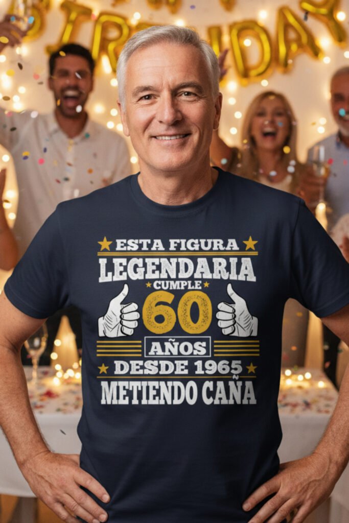 camiseta de cumpleaños 60 años figura legendaria desde 1965 celebración hombre