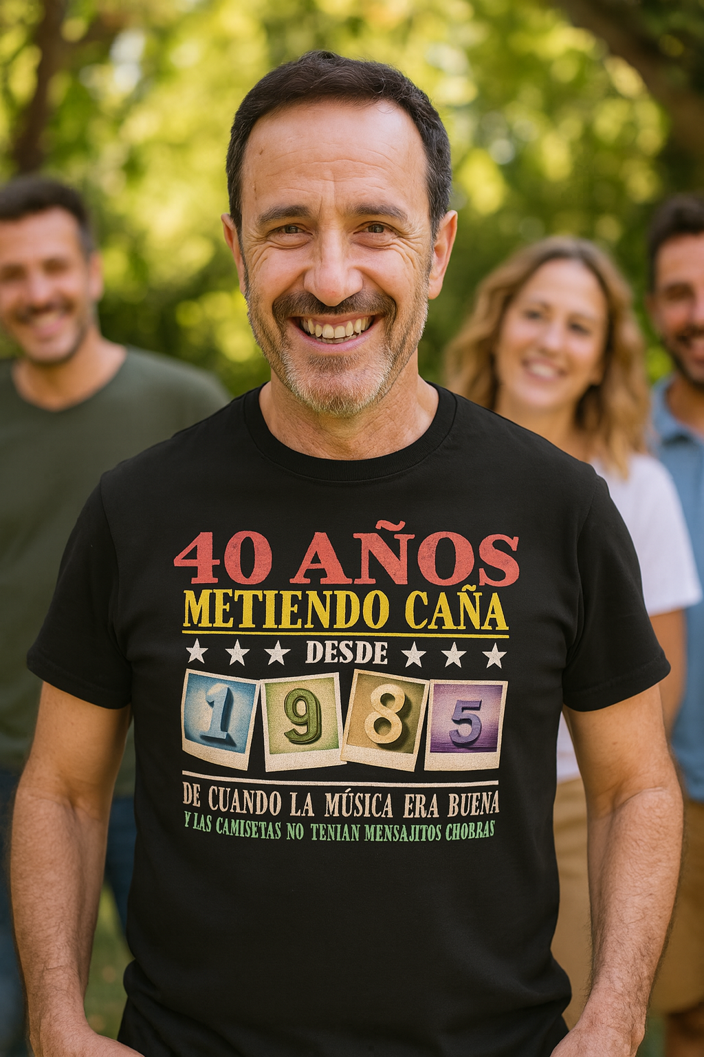 camiseta de cumpleaños 40 años metiendo caña desde 1985 para hombre