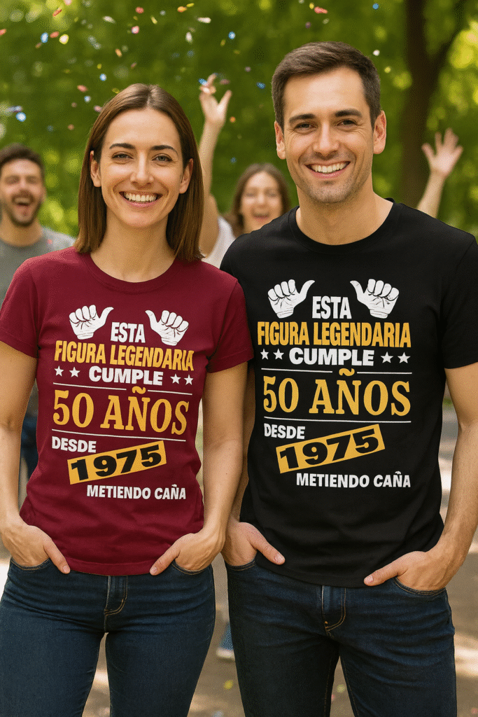 camisetas de cumpleaños 50 años figura legendaria desde 1975 para hombre y mujer