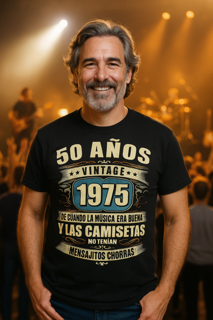 camiseta de cumpleaños 50 años vintage 1975 para hombre
