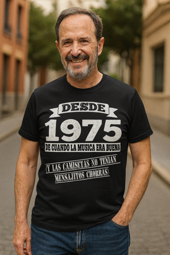 camiseta de cumpleaños 50 años desde 1975 hombre