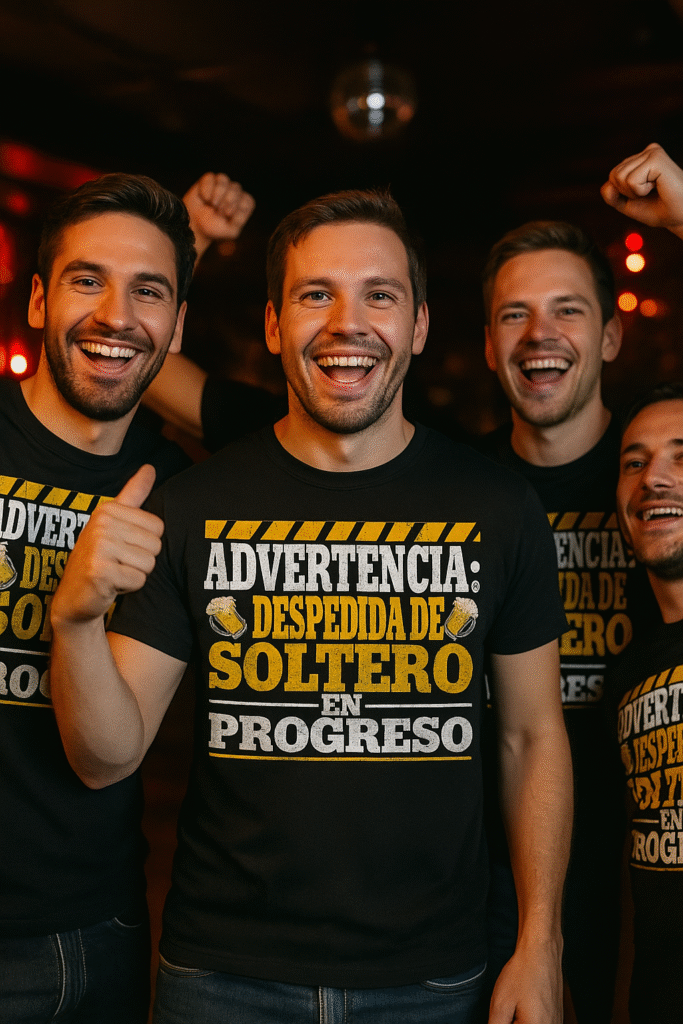 Camiseta advertencia despedida de soltero en progreso