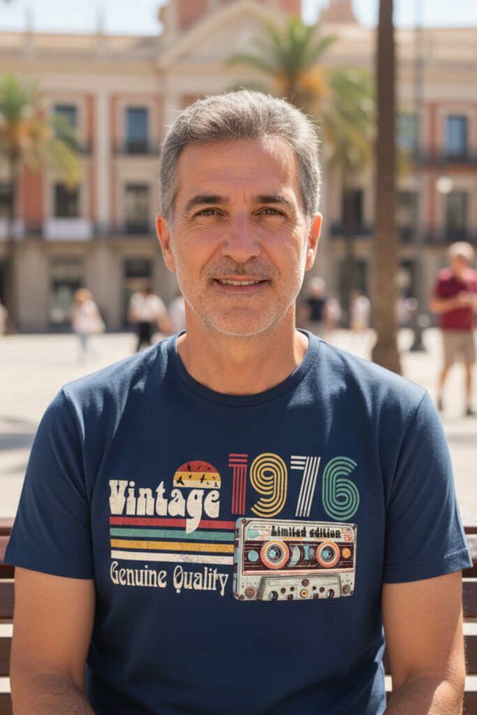 camiseta regalo 50 años vintage 1976 cassette retro hombre