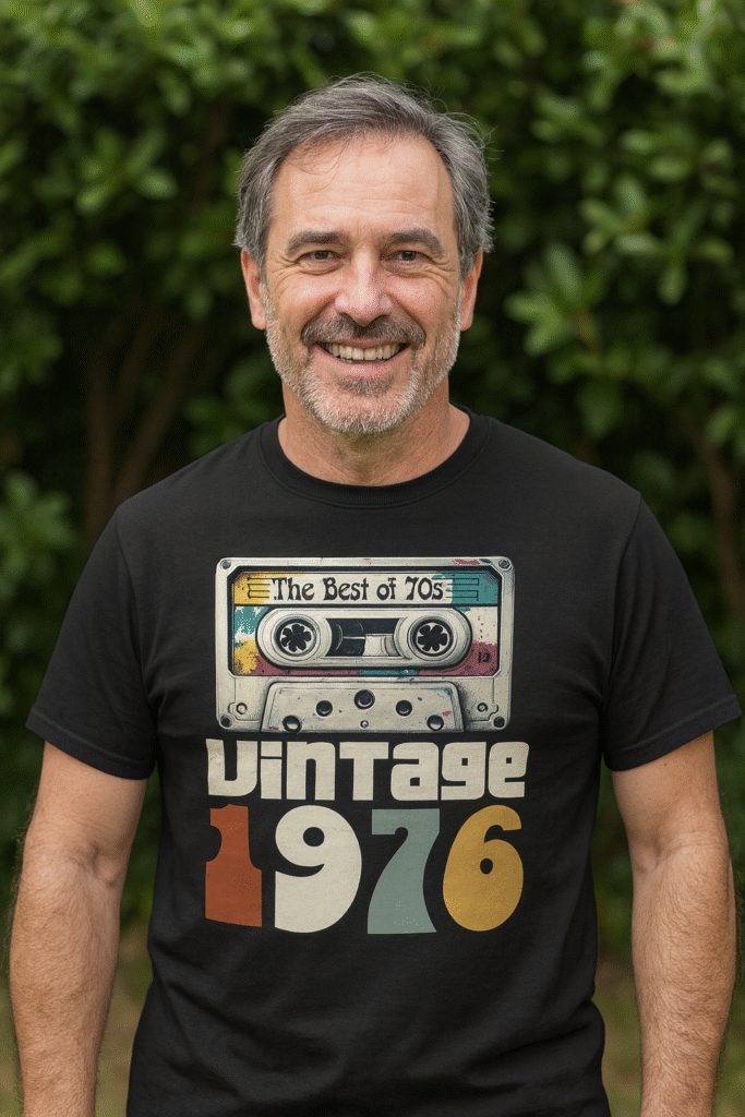 camiseta regalo 50 años vintage 1976 diseño retro hombre