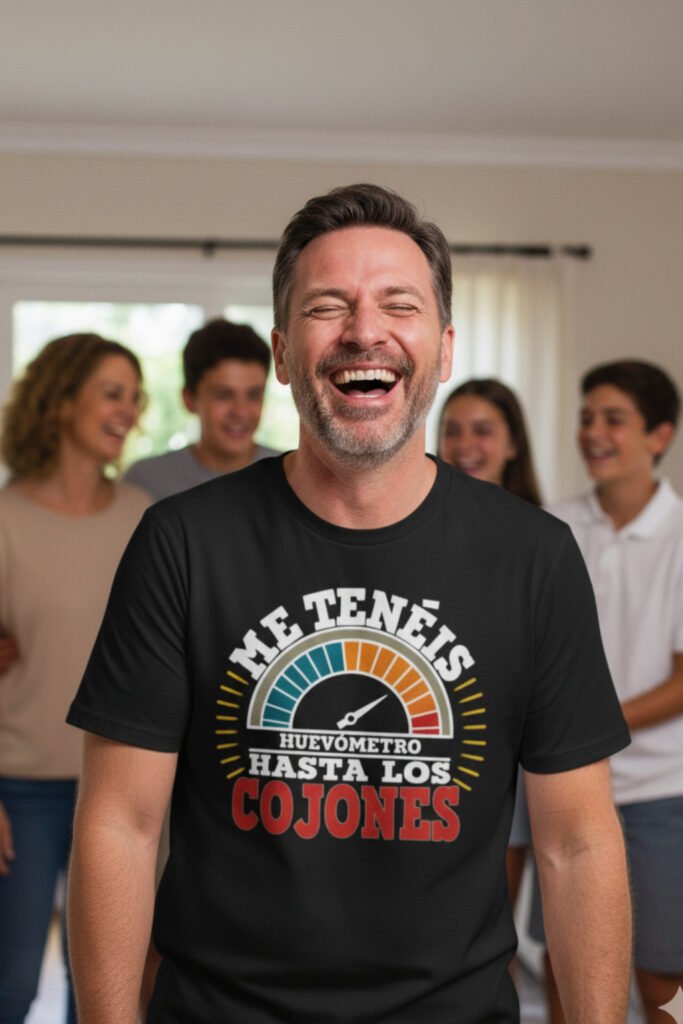 Padre riendo con camiseta divertida de huevómetro, regalo gracioso para padres cumpleaños navidad