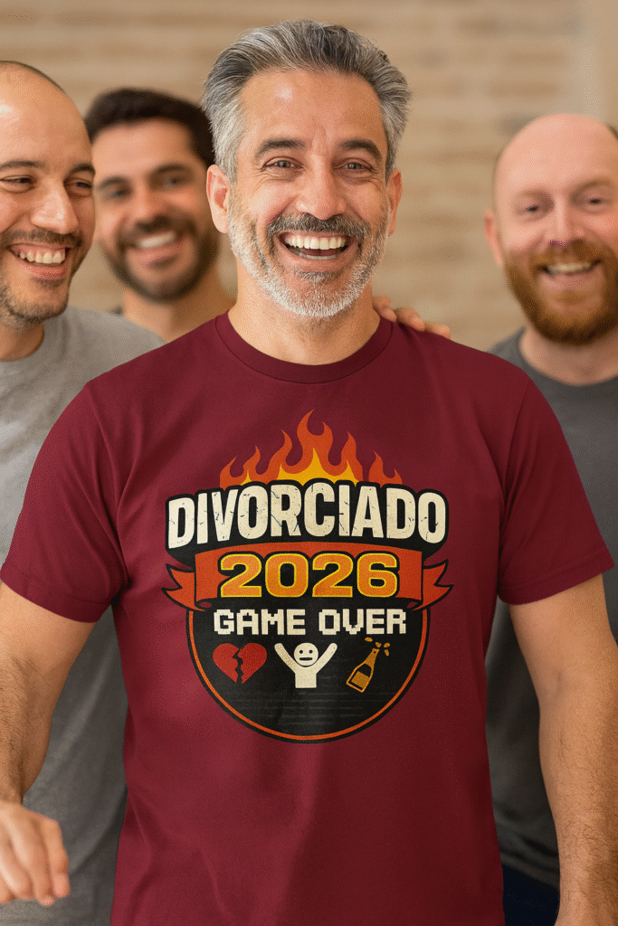 Regalos divertidos para hombres divorciados 2026, camiseta graciosa con amigos celebrando