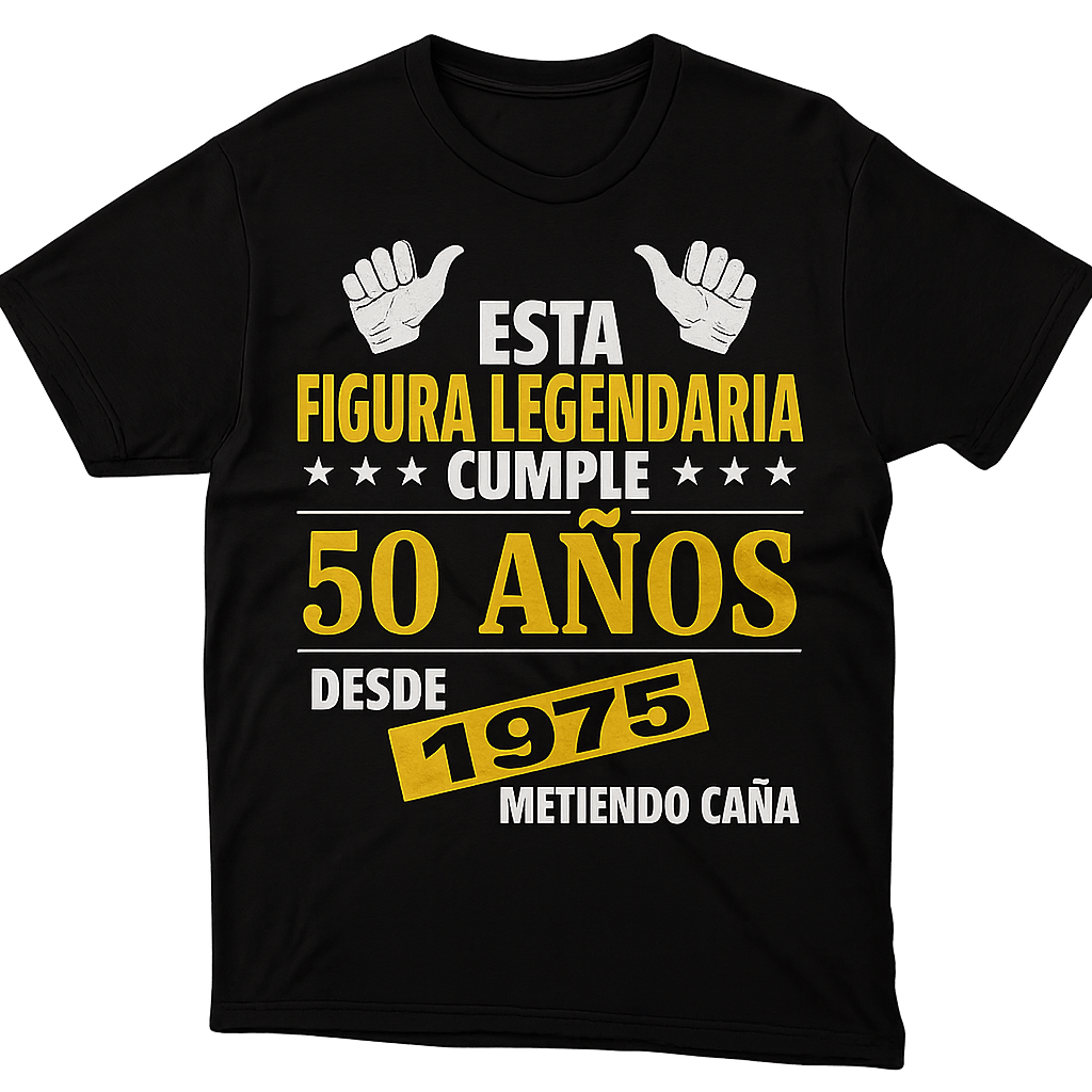 Primer plano del diseño de la camiseta 1975