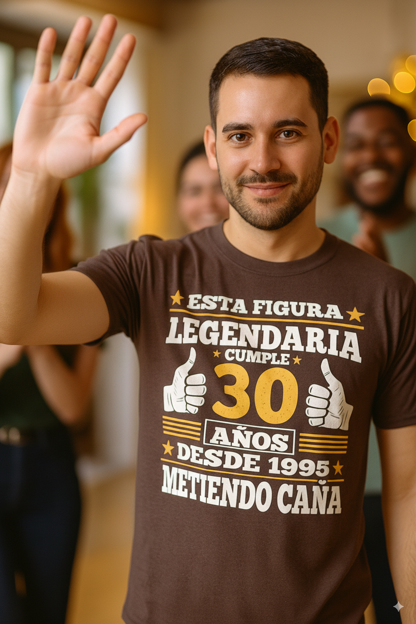 camiseta de cumpleaños 30 años figura legendaria desde 1995