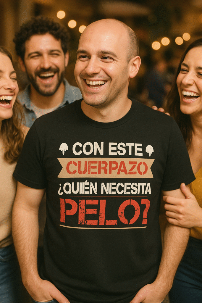 camisetas divertidas de calvos con frase graciosa